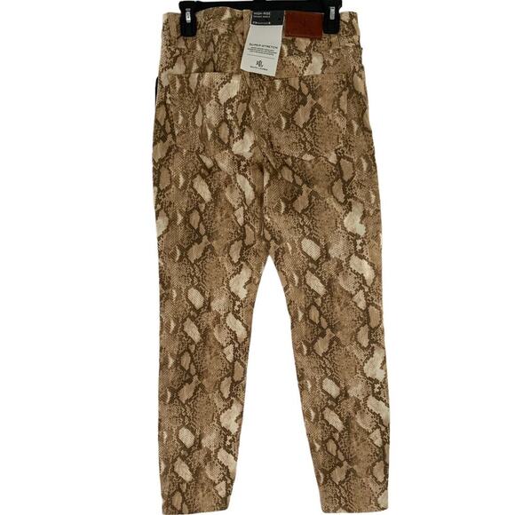 Lauren Ralph Lauren Jeans Women 8 High Rise Skinny Super Stretch Snake Print NWT - Picture 5 of 16